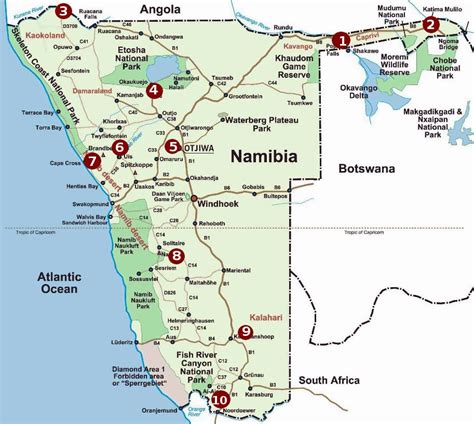 camping in namibia map